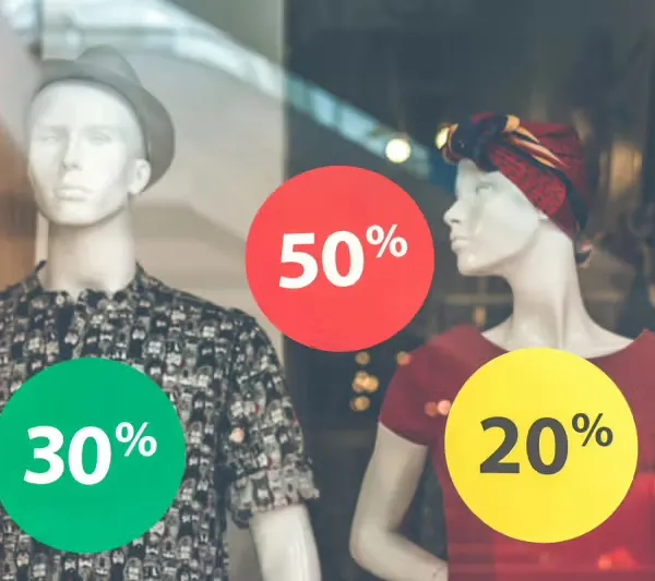 Udsalg illustration - butik med udsalg og rabatter