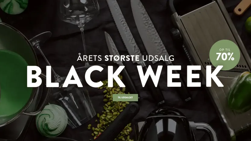 KitchenOne Black Week 2026 – Spar op til 70 % på køkkenudstyr og designfavoritter