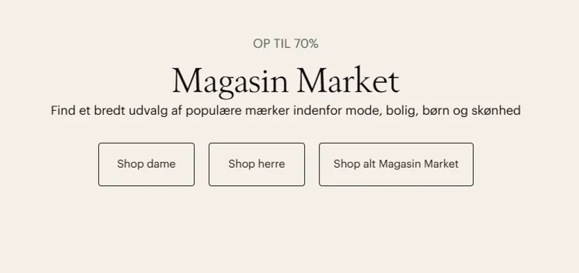 VILDT TILBUD på Magasin Market: Gør et kup på populære mærker med op til 70% rabat!