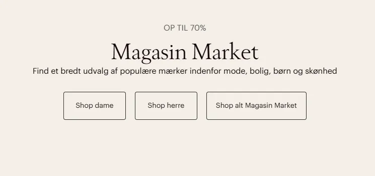 VILDT TILBUD på Magasin Market: Gør et kup på populære mærker med op til 70% rabat!