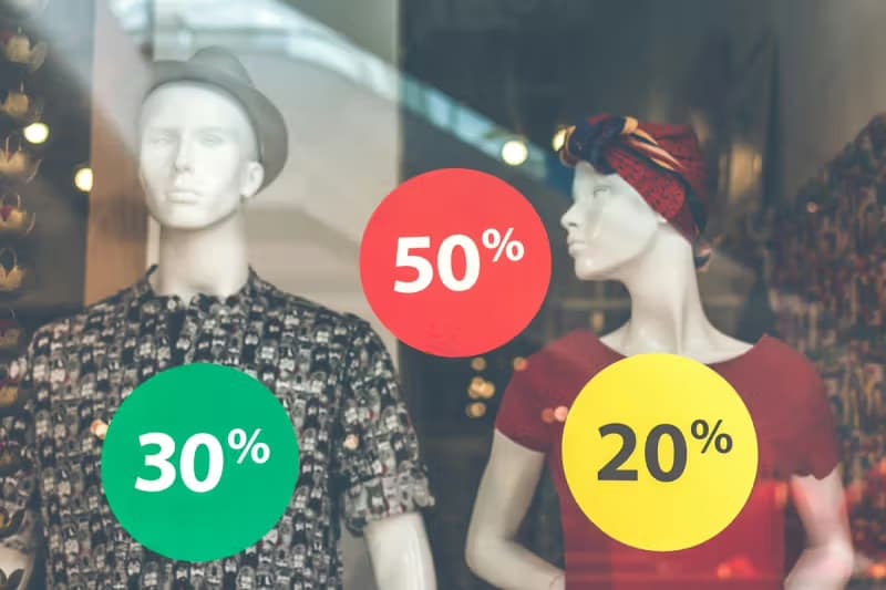 Udsalg illustration - butik med udsalg og rabatter