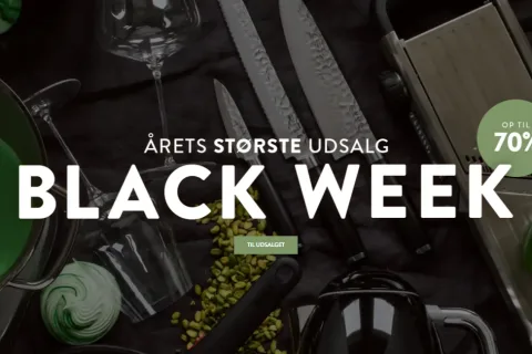 KitchenOne Black Week 2026 – Spar op til 70 % på køkkenudstyr og designfavoritter