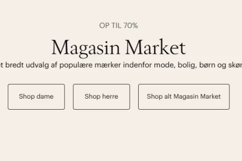 VILDT TILBUD på Magasin Market: Gør et kup på populære mærker med op til 70% rabat!