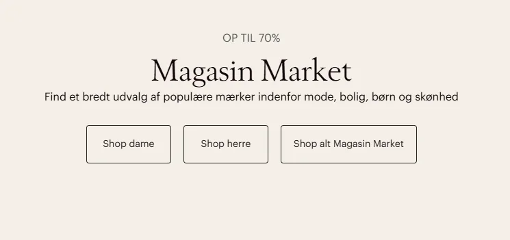 VILDT TILBUD på Magasin Market: Gør et kup på populære mærker med op til 70% rabat!
