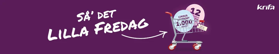Så’ det Lilla Fredag hos Krifa: LuksusGavekort på 1.000 kr. og 12 måneders gratis fagforening
